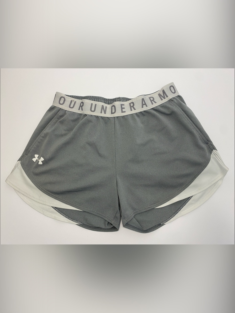 Under Armour Gray and White Women's Athletic Shorts